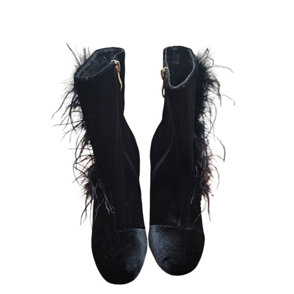 Olivia Miller Black Feather Bushwick Ankle Boots Size 7 - Picture 4 of 13